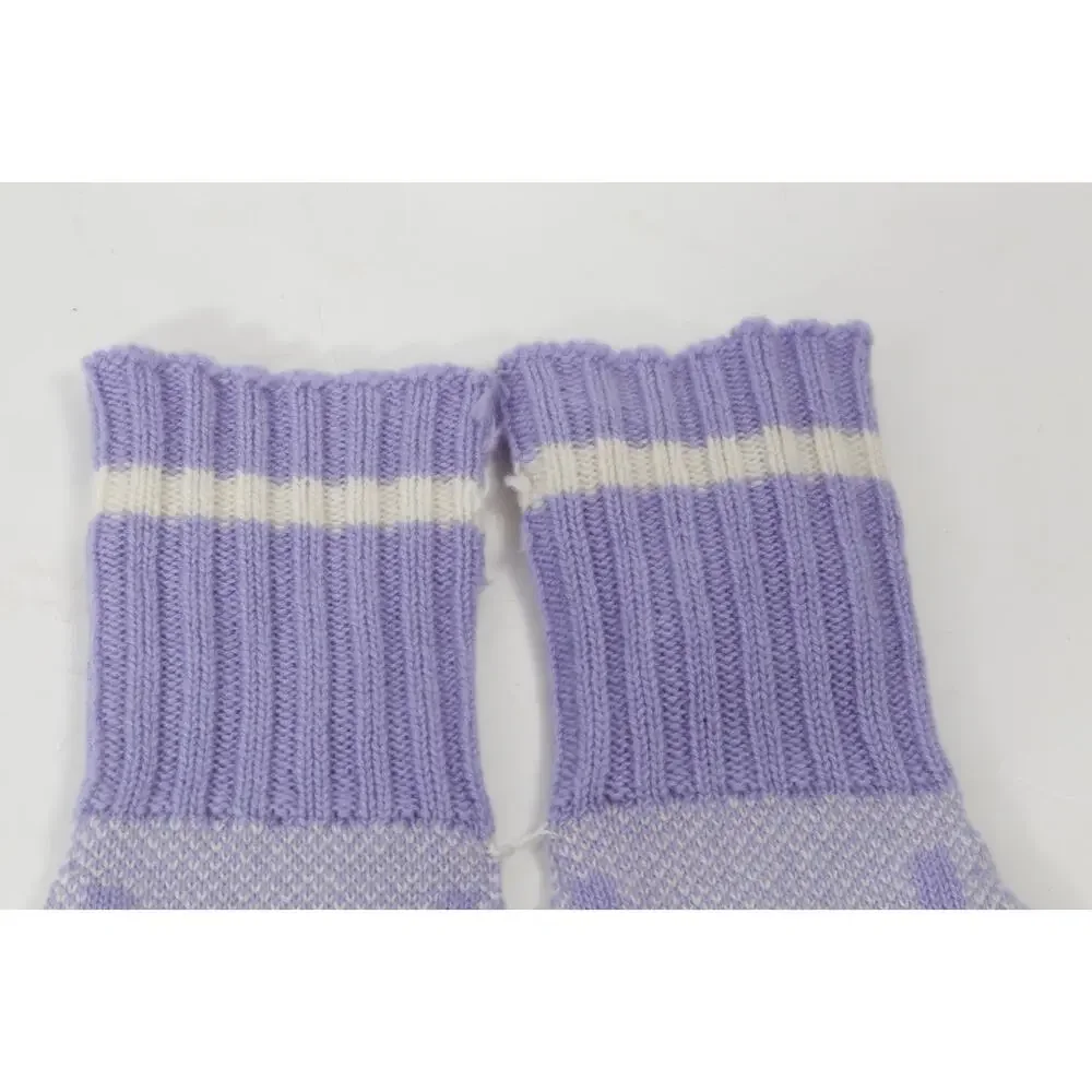 Gucci GG Knit Cashmere Fingerless Gloves Lilac Lavender Purple Size M 210/100